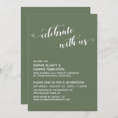 Met Hart Vier Ons Ontvangst Olijf Script Feest met Kaart (Voorkant / Achterkant)