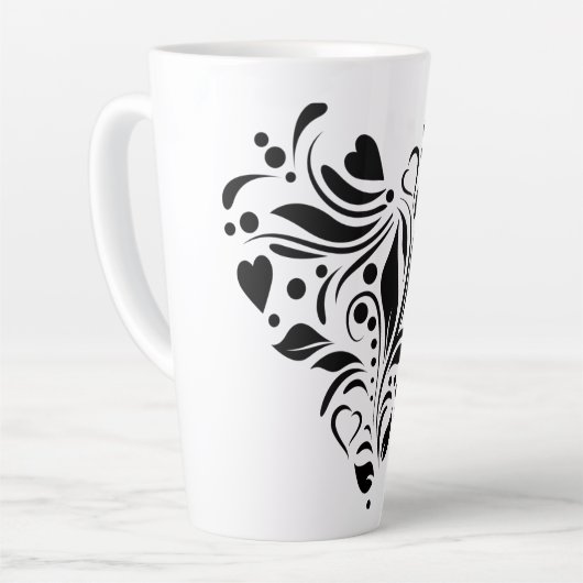 met hartstencil snijdende romance latte mok (Linkerhoek)