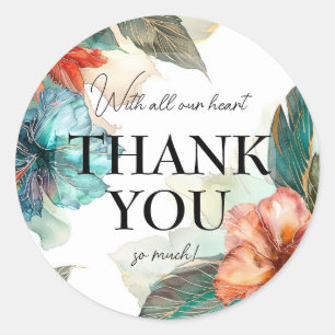 Met heel ons hart Hibiscus Serenade Paradise Ronde Sticker