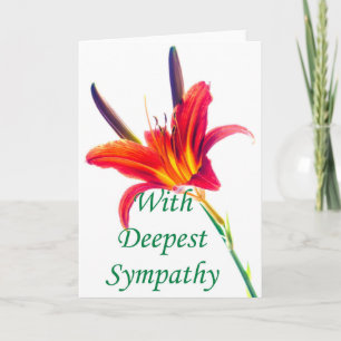 Met het diepste sympathie Lily flower card Kaart