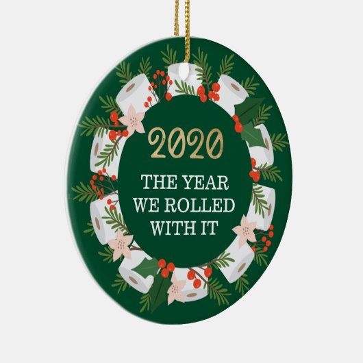 Met het grappige toiletpapier met kerstmis keramisch ornament (Rechts)