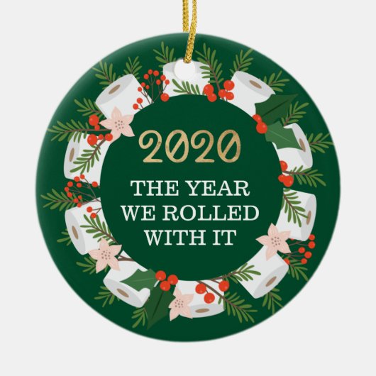 Met het grappige toiletpapier met kerstmis keramisch ornament (Voorkant)