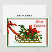 met Holly Kerstmis Feestdagenkaart (Voorkant / Achterkant)