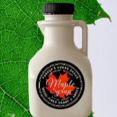 Met hout gestookte mansiroop etiket met rood mange