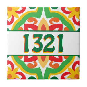 Met huisnummer Azulejos, decoratief patroon, Tegeltje