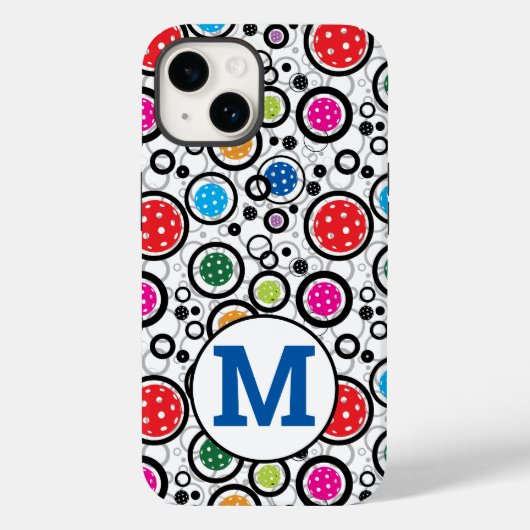 Met initiaal Patroon met Pickleballen iPhone 14 Case-Mate iPhone Case (Achterkant)
