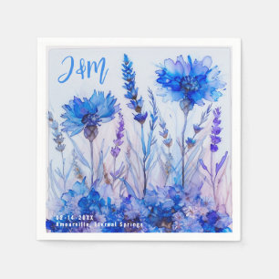 💍 met initialen Cornflowers en Lavendel Elegance Servet