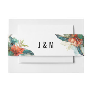 Met Initialen ✉️Hibiscus Serenade Paradise Uitnodigingen Wikkel