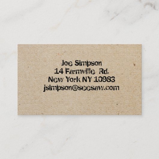 met inkt gestempelde visitekaartjes (Voorkant)