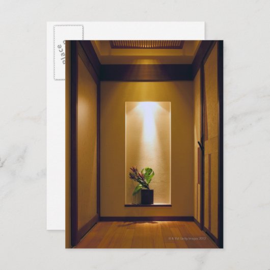 met Japans-stijl interieur en bloem Briefkaart (Voorkant / Achterkant)