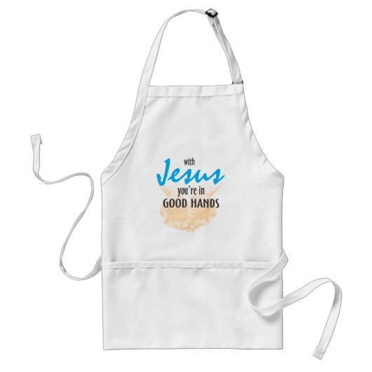 Met Jezus ben je in goede handen Standaard Schort (Voorkant)