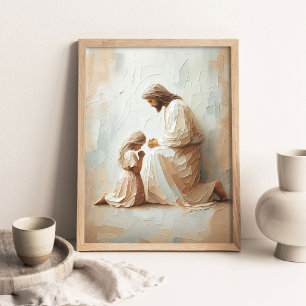 Met Jou in Gebed Moderne Christelijke Kunst, Jezus Poster