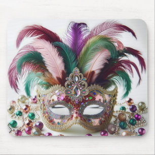 Met juwelen bezette Mardi Gras-masker Muismat