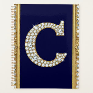 Met juwelen bezette monogram letter C in een sierl Planner