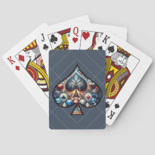 Met juwelen bezette schoppen ontwerp pokerkaarten