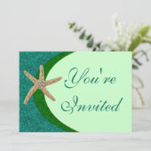 Met juwelen bezette zeester feest uitnodiging (Staand voorkant)