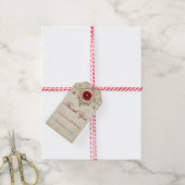 met juwelen getooid Roos |  Crimson Grunge Bedankt Cadeaulabel (Met Touw)