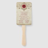 met juwelen getooid Roos |  Grunge Crimson Red-pro Handwaaier (Achterkant)