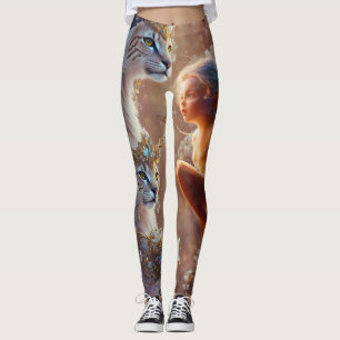 met juwelen versierde kat leggings