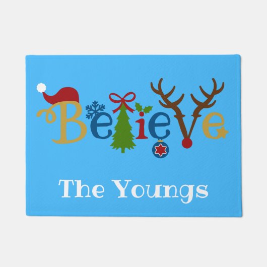 Met kerst gewaardeerde Welkom Mat met geloof (Voorkant)