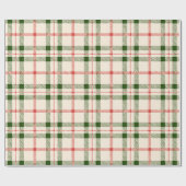 met kerstbosgroen rood witte vlecht cadeaupapier (Vlak)