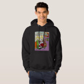 Met kerstcadeautjes met zwarte haarstaart hoodie (Voorkant volledig)