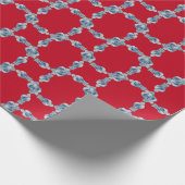 met kersthand geschilderd blauw en witte gember kw cadeaupapier (Hoek)