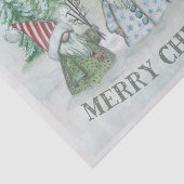 Met kerstmis beboste gnomen tissuepapier (Detail)