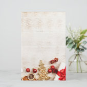 Met kerstmis behandelde items op een Rustige Woode Briefpapier (Staand voorkant)