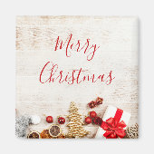 Met kerstmis behandelde items op een Rustige Woode Magneet (Voorkant)