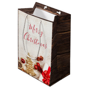 Met kerstmis behandelde items op een Rustige Woode Medium Cadeauzakje