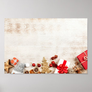 Met kerstmis behandelde items op een Rustige Woode Poster