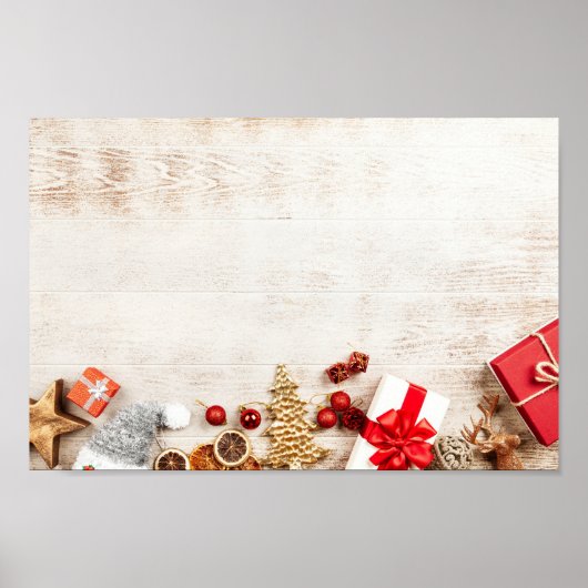 Met kerstmis behandelde items op een Rustige Woode Poster (Voorkant)