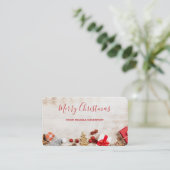 Met kerstmis behandelde items op een Rustige Woode Visitekaartje (Staand voorkant)