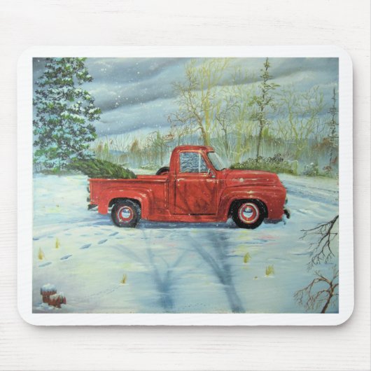 Met kerstmis de boom opknappen muismat (Voorkant)