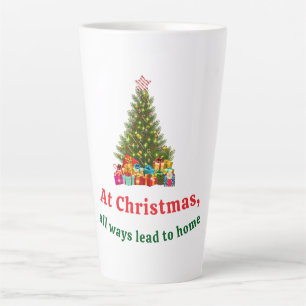 Met Kerstmis leiden alle wegen naar huis kerstbo Latte Mok