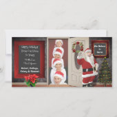 Met kerstmis poseren feestdagenkaart (Voorkant)