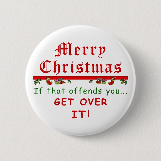 Met Kerstmis Ronde Button 5,7 Cm (Voorkant)