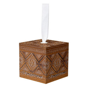 Met Kerstmis - Russische houten doos Kubus Ornament