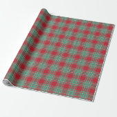 Met kersttang bekleed papier rood en mint groen (Uitgerold)