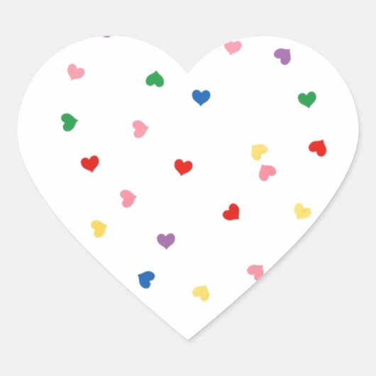 met kleine hartjes hart sticker (Voorkant)