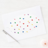 met kleine hartjes ovale sticker (Envelop)