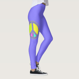 Met kleuren gevuld VREDE-teken 1 Leggings
