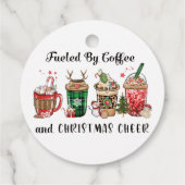 Met koffie en kerstmis bedankjes labels (Achterkant)