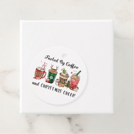 Met koffie en kerstmis bedankjes labels (In situ)