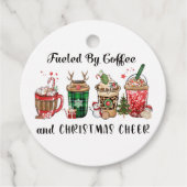 Met koffie en kerstmis bedankjes labels (Voorkant)