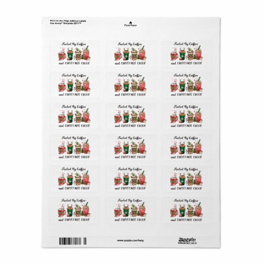 Met koffie en kerstmis etiket (Full Sheet)