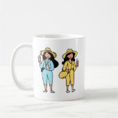 met lichte huid koffiemok (Links)