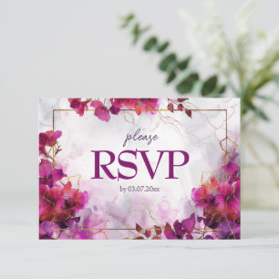 Met liedverzoek Fuchsia Enchantment: Waterverf RSVP Kaartje