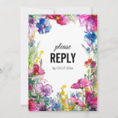💍 Met liedverzoek 'Meadow Blooms' RSVP kaart (Voorkant)